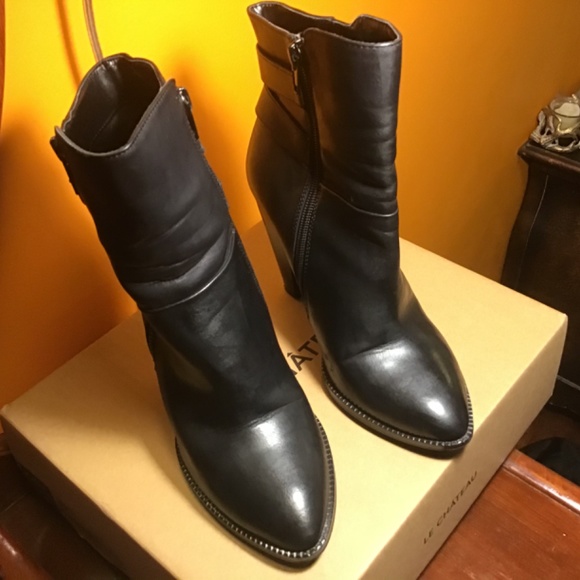 Le Chateau Black PU booties 7 - Picture 2 of 6